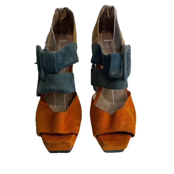 jeffrey campbell dressen colorblock platform heels size 7 - Picture 2 of 12